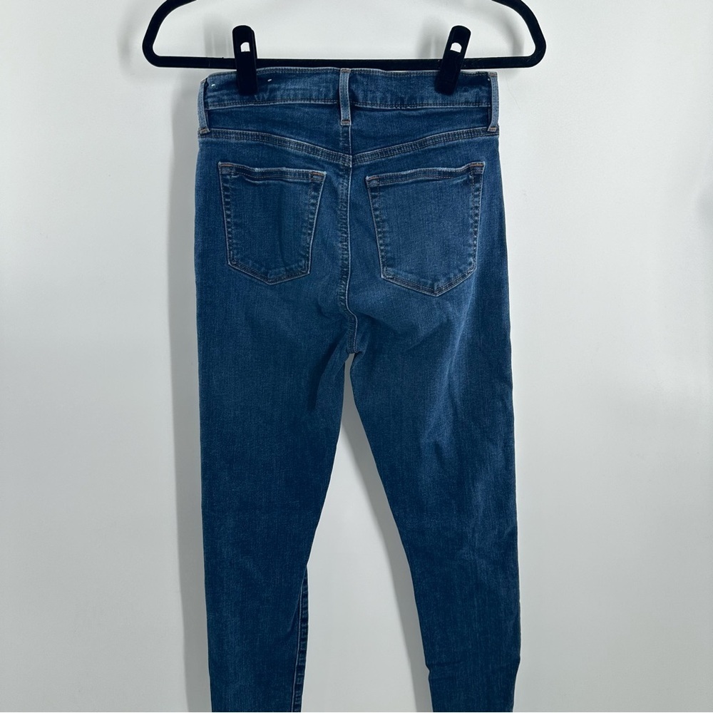 Loft High Rise Skinny Dark Wash Button Fly Jeans - Picture 6 of 10
